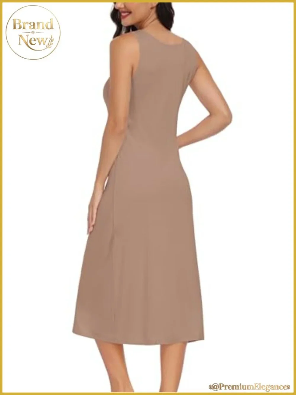 Womens Full Slip Dress Tank Top Nightgown Soft Stretchy Wide Straps Long Slip